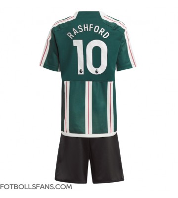 Manchester United Marcus Rashford #10 Replika Bortatröja Barn 2023-24 Kortärmad (+ Korta byxor)